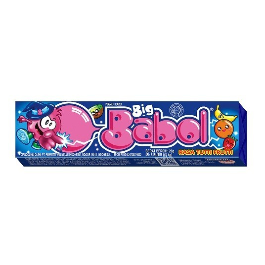 

Big Babol Tutti Frutti Stroberi & Krim / Permen Karet 20Gr 5 Butir