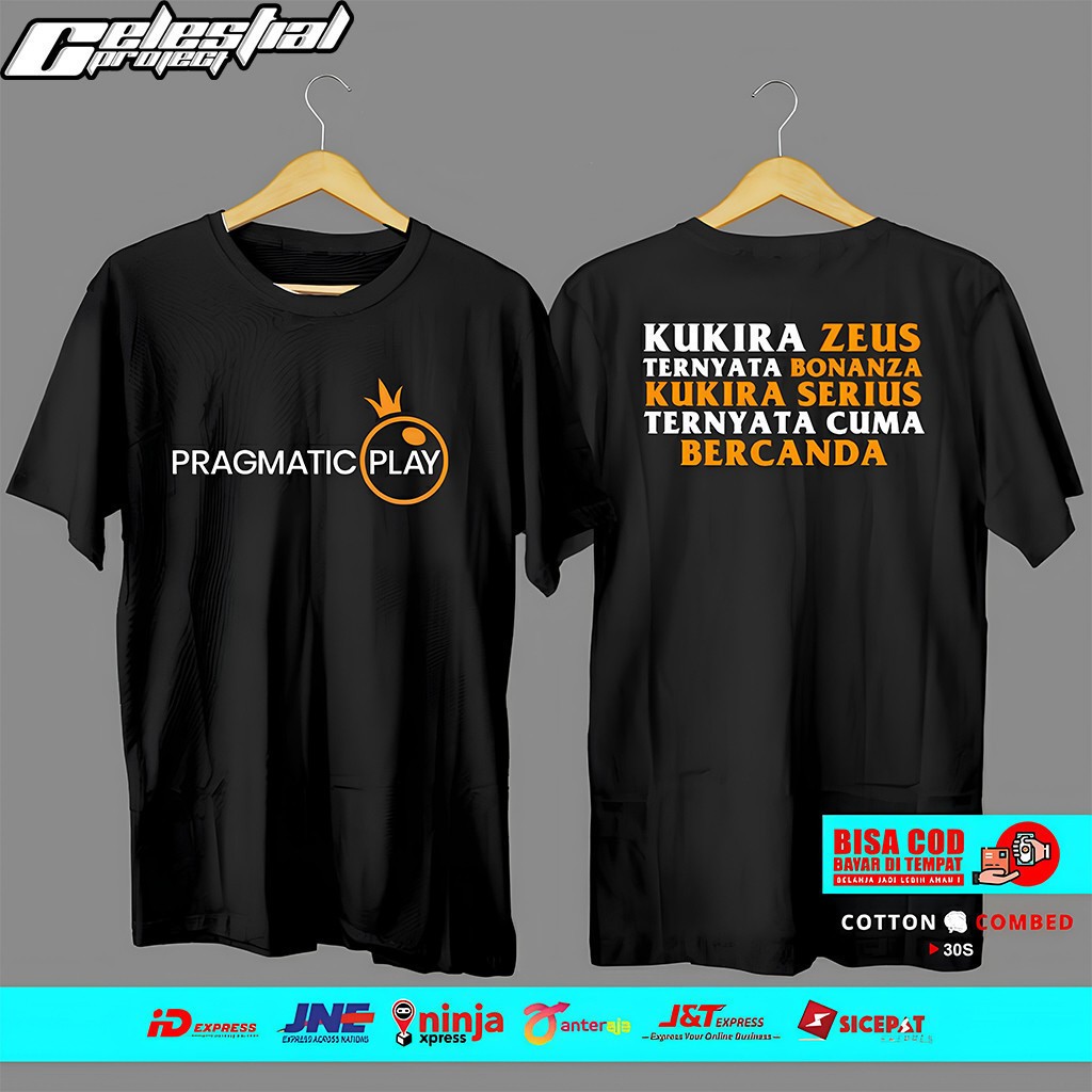 Baju Kaos Atasan Laki Laki Pria Wanita Unisex Pragmatic Play Slot Gates Of Olympus Katun Combed Prem