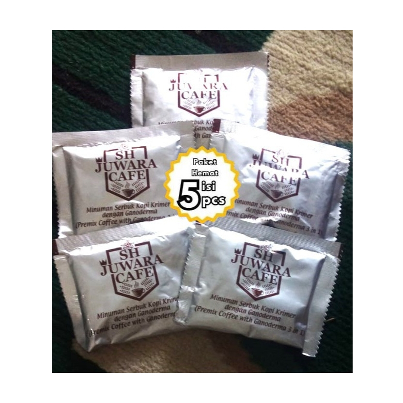 

SH JUWARA CAFE SILVER - Kopi Ganoderma - Kopi Juwara - 3 IN 1 - PAKET HEMAT 5 PCS - KOPI u/DIABETES
