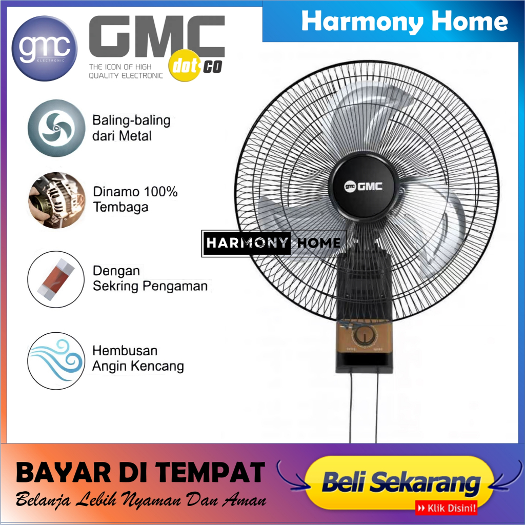 Kipas Angin Dinding GMC-518 18 Inch Wallfan GMC 518 Kipas Angin Tembok Metal SNI Garansi Resmi