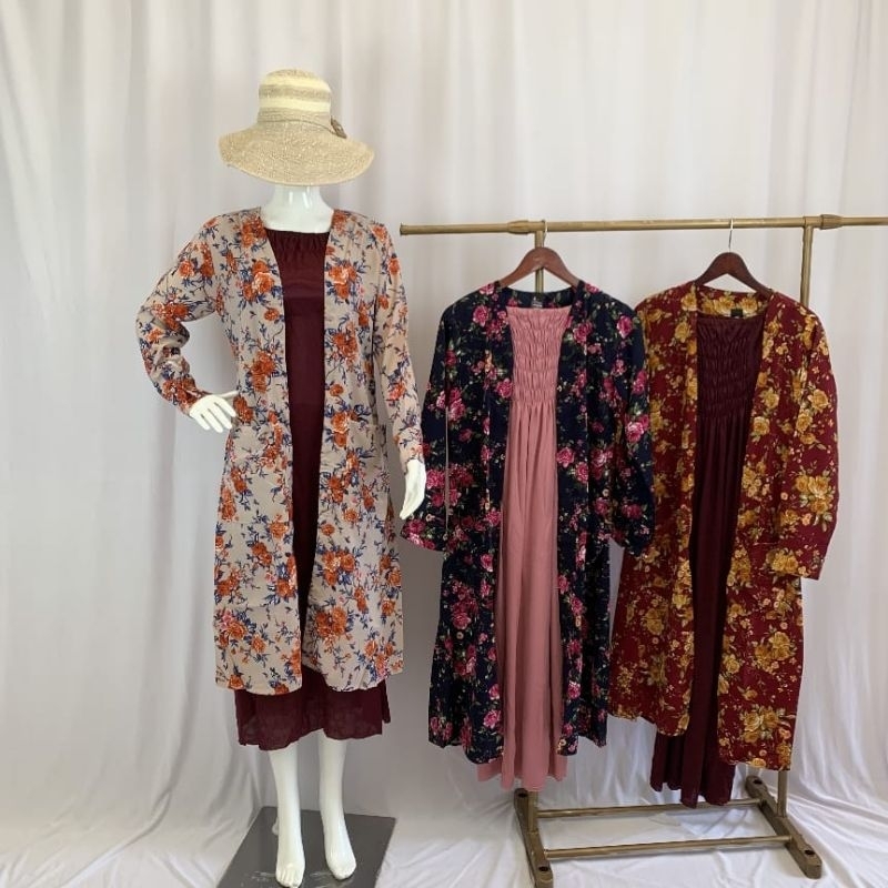 Cardigan | outer Bunga|inner polos cardigan