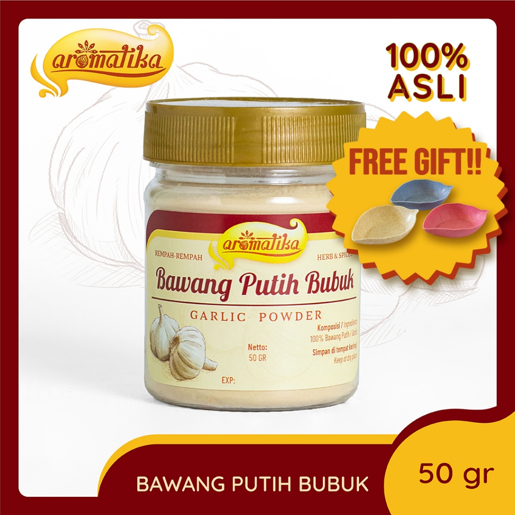 

[Gratis Tempat Sambal Cantik] Bawang Putih Bubuk Aromatika (100% asli): Bubuk Bawang Putih Wangi dan Gurih agar Masakan Nikmat dan Menyehatkan