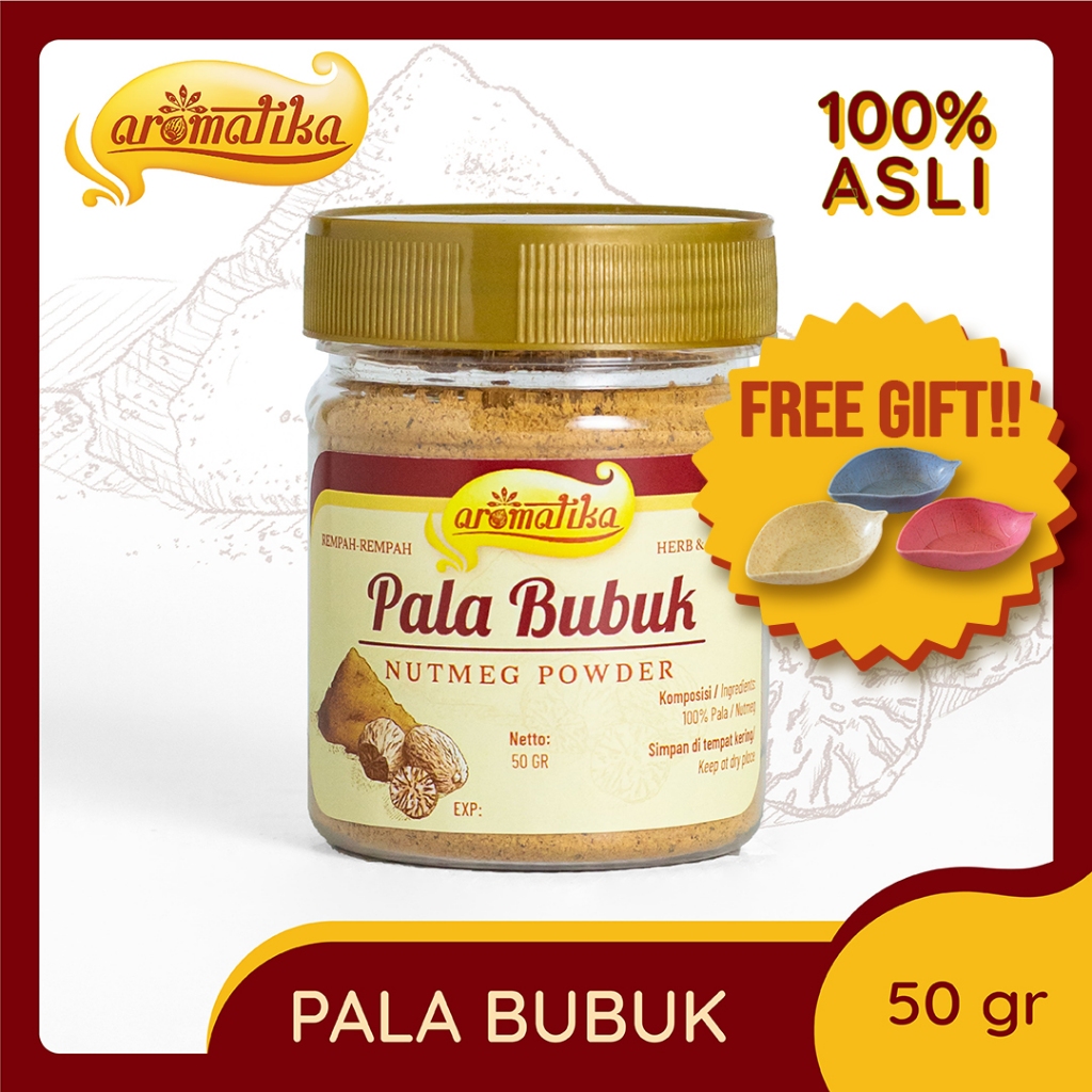 

[Gratis Tempat Sambal Cantik] Pala Bubuk Aromatika (100% asli): Bubuk Pala Wangi dan Kaya Rasa praktis