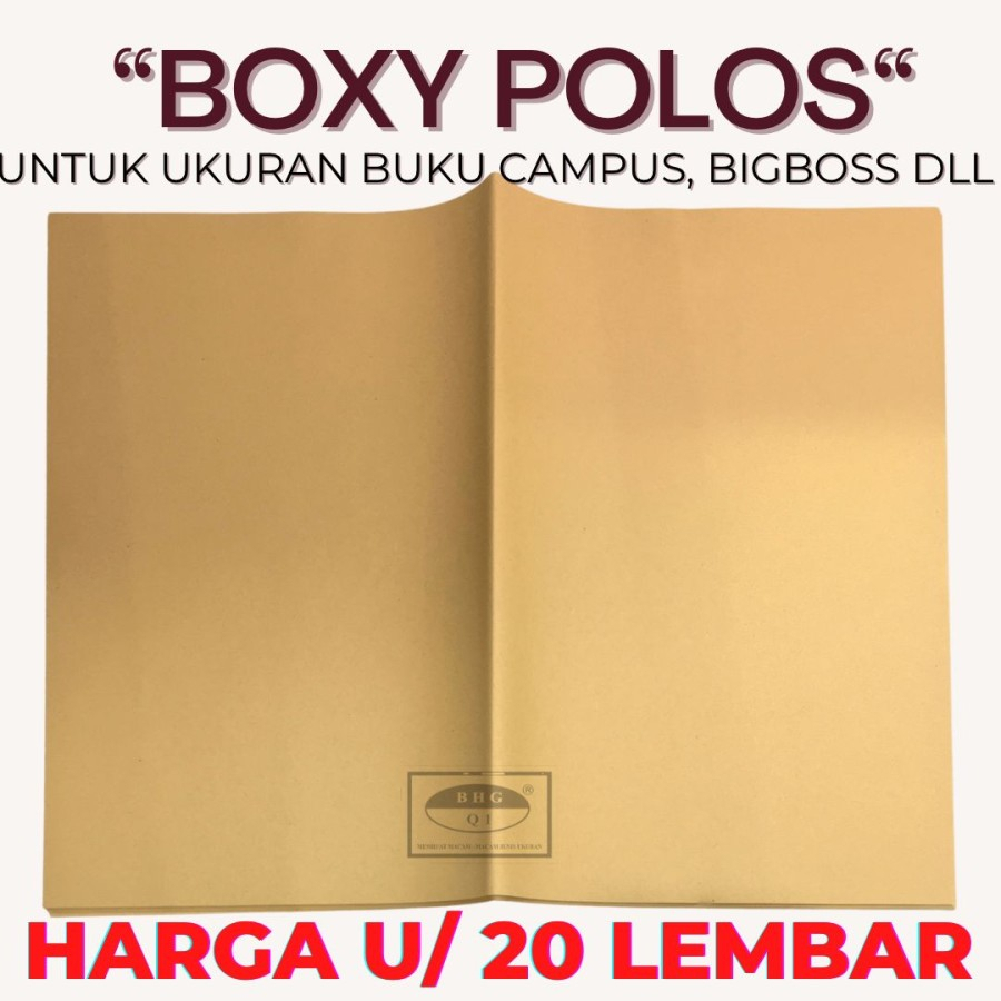 

Sampul Coklat Polos Boxy Besar Isi 20 Lembar / Sampul Buku / Buku Tulis / Sampul Coklat Besar