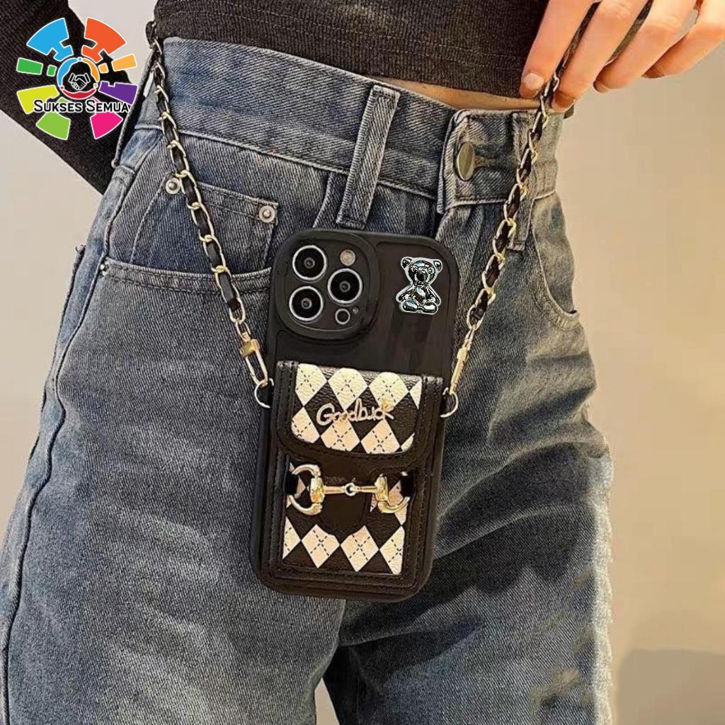 GC32 SOFTCASE SILIKON TALI DOMPET CASING RANTAI 3D FOR VIVO Y35 Y36 Y51 2020 Y53S Y53 Y71 Y75 T1 Y55