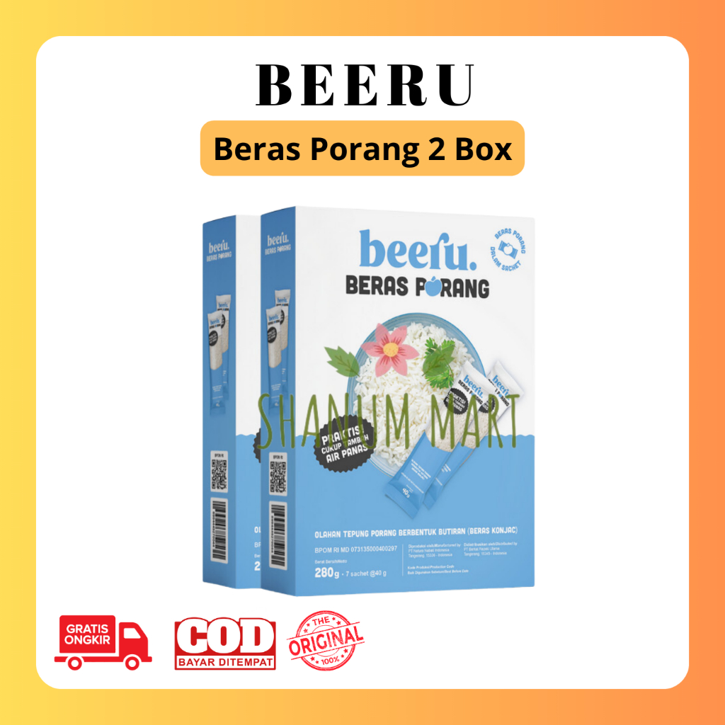 

Paket Dobel Beeru Beras Porang Isi 2 Box - Shirataki Konjac Rice - Beras Sehat Porang