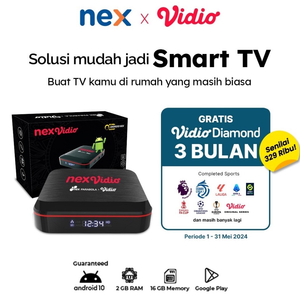 Siap Kirim Nex Parabola  NexVidio Android TV BOX