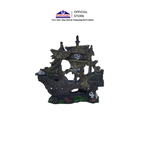 Hiasan Aquarium Kapal Bajak Laut Ornamen Karang Buatan Aquarium Dekorasi Aquarium