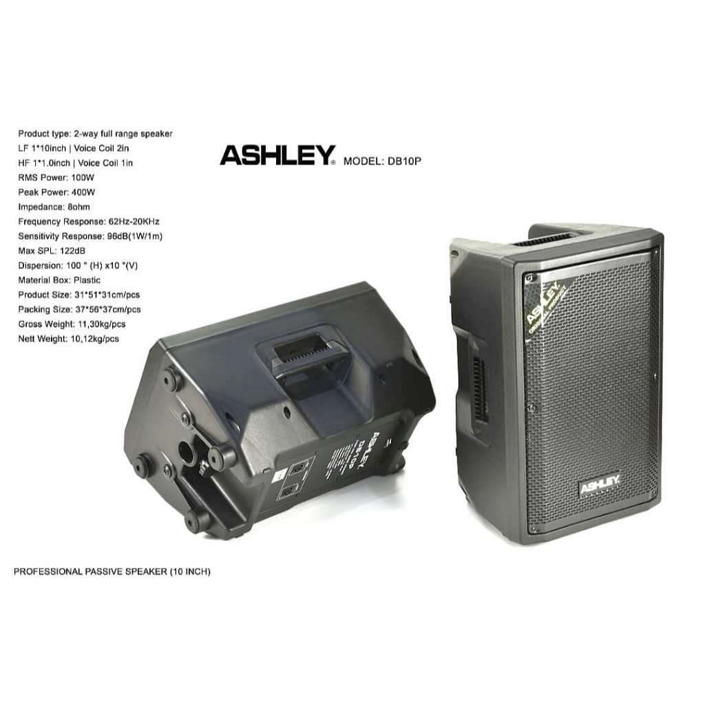 Speaker Pasif Ashley DB10P 10 inch Original - Speaker pasif Ashley DB 10P original