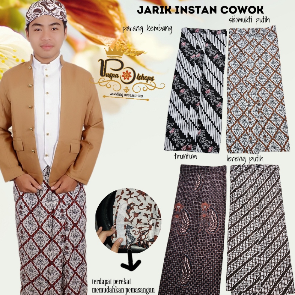 KODE X83Y jarik pria dewasa instan batik lilit instan
