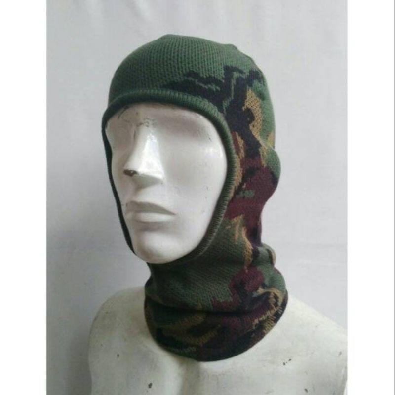 buff kupluk sebo rajut loreng tni asli