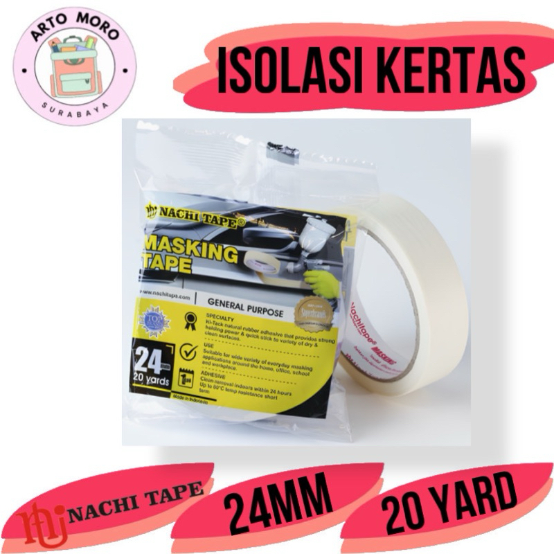 

ISOLASI KERTAS MASKING NACHI 24MM 20 YARD READY STOCK SURABAYA