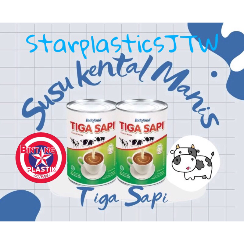 

TOP BRAND! Indofood SKM / KKM SUSU KRIMER KENTAL MANIS 3 TIGA SAPI KALENG 500 GR Putih / Coklat