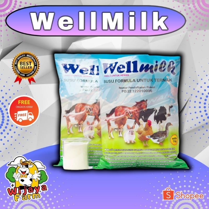 

Susu Premium WELLMILK Kemasan 1kg Untuk anak Hewan penganti INDUK WJYPKNTRN