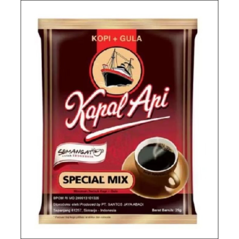 

kopi kapal api spesial mix 25gr kopi + gula 1pcs