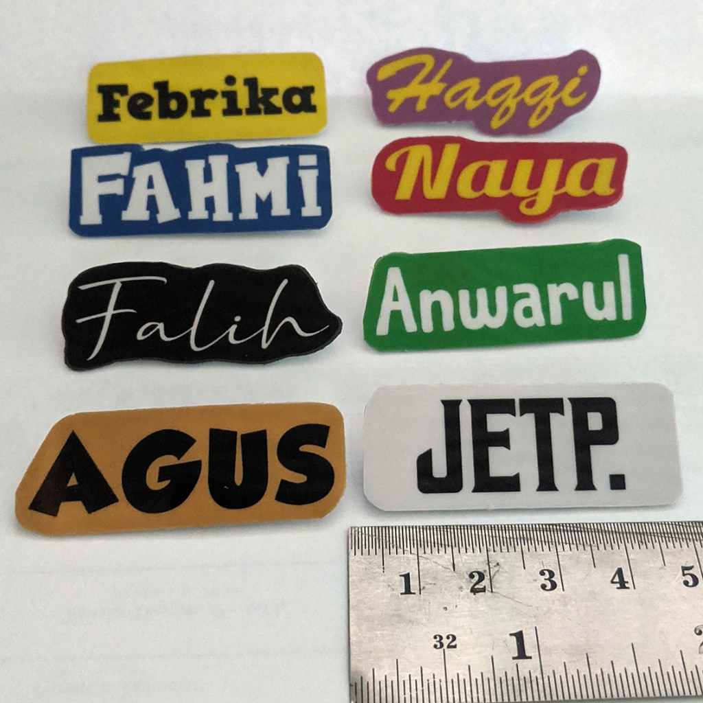 

nama dada name tag tanda pengenal termurah proses cepat