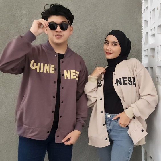 KODE D59H isi 2 pcs Jaket couple pasangan terbaru  jaket varsity Baseball  hoodie couple pasangan
