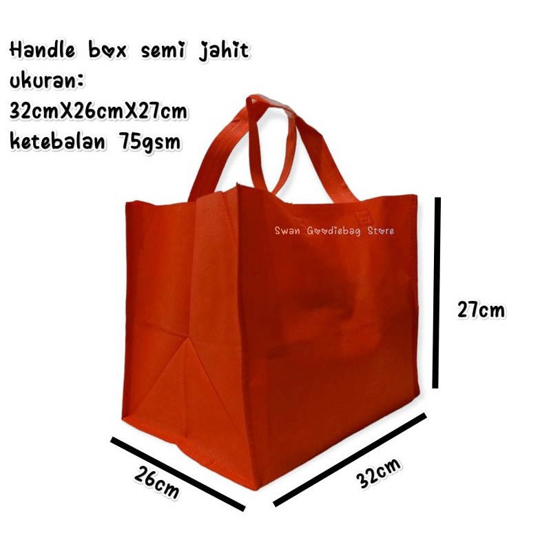 

Termurah LUSINAN 12 PCS Goodie bag Box HBJ 32x26x27 tas box tas spunbondtas hajatan tas dus nasi