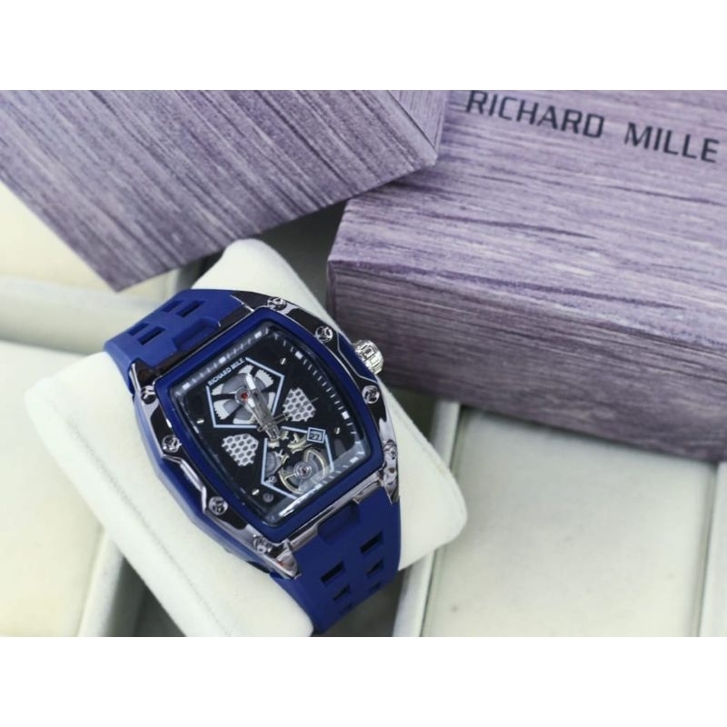 FULL SET / Jam Tangan Pria Elegan / Jam Tangan Sport Rubber Mewah TERKEREN