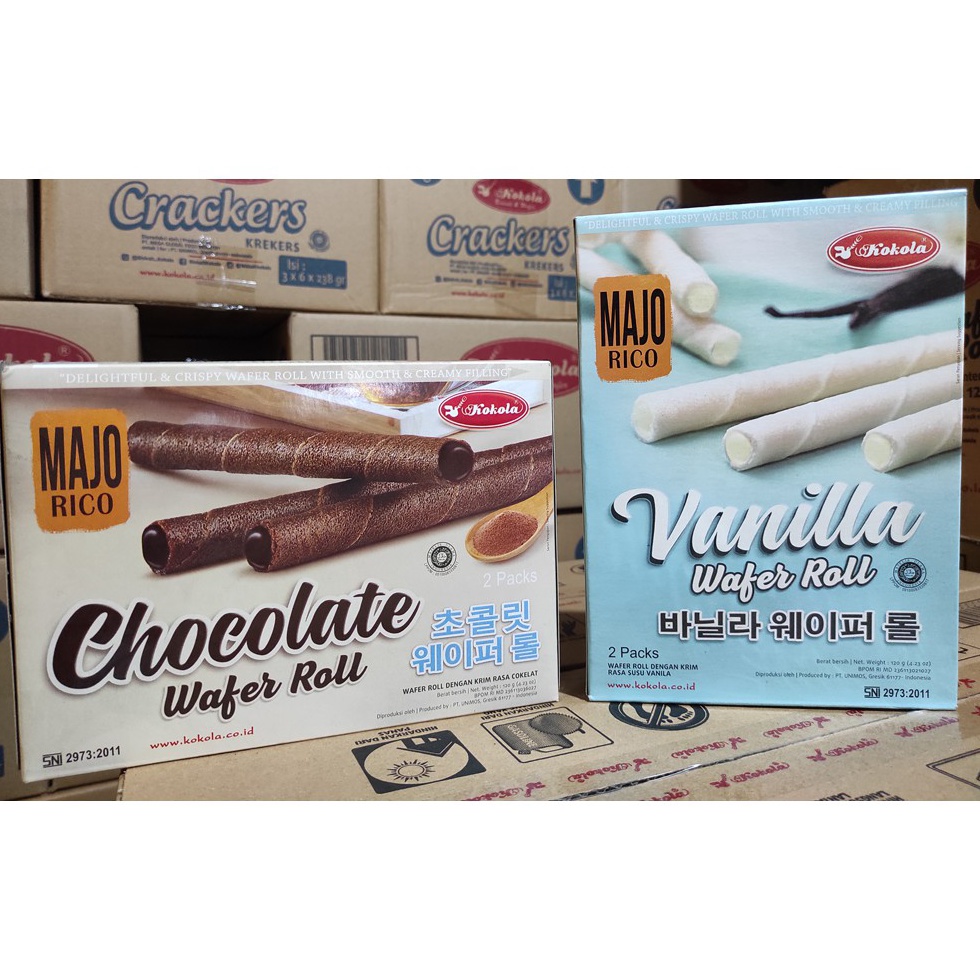 

BEST SELLER Majorico Wafer Roll 1G chocolate dan vanila 24 box BONUS TAS cocok u bingkisan hajatan acara nikahan hampers parcel lebaran idul Fitri free tas paper bag hajatan roti asul asul