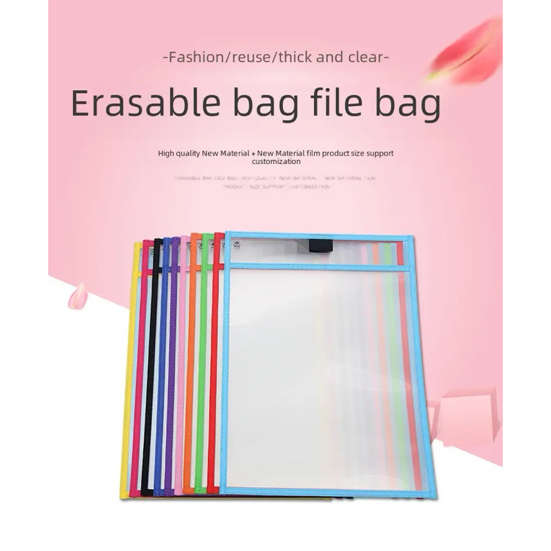 

Clear pocket wipe clean sheet worksheet wipe clean pocket map plastik transparan pelindung kertas Bazic Reusable Writing Pockets