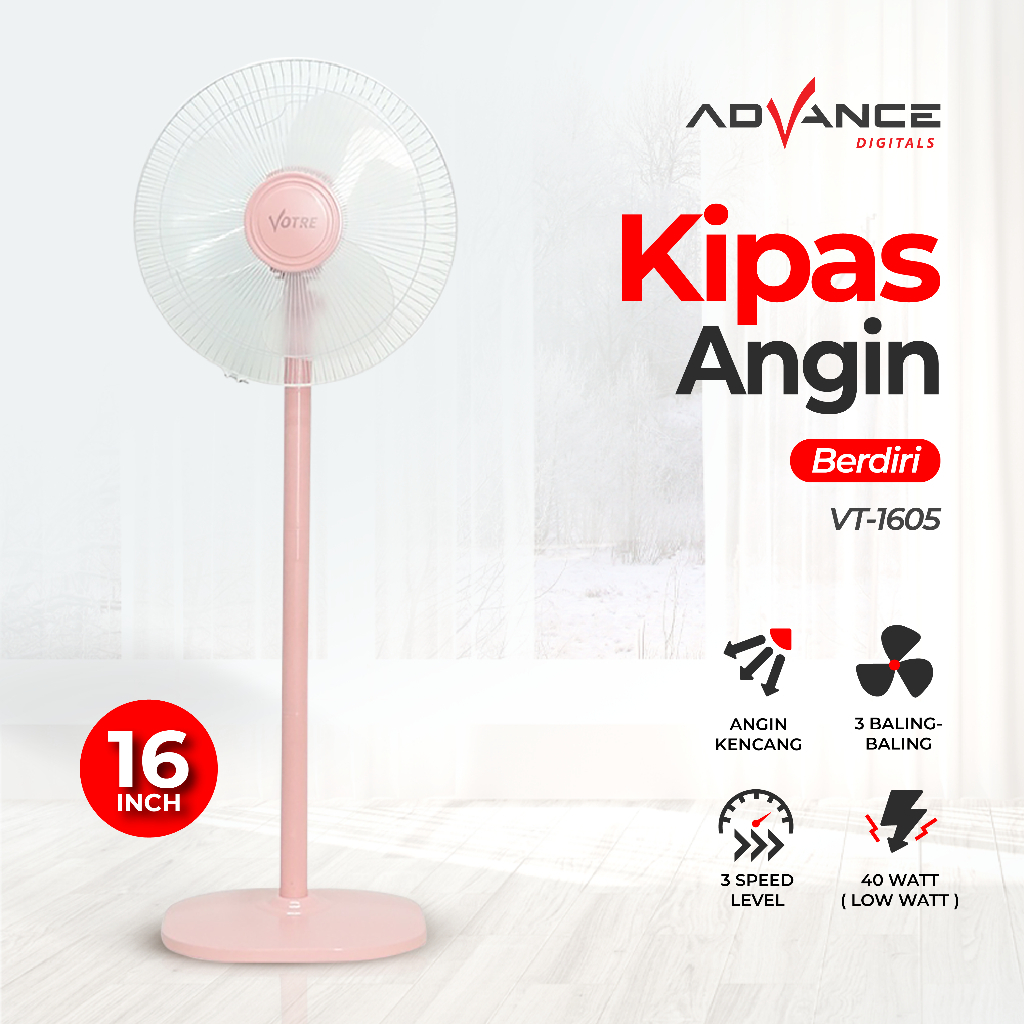 Advance Kipas Angin 16 Inch VT-1605 Berdiri Stand Fan VT1605