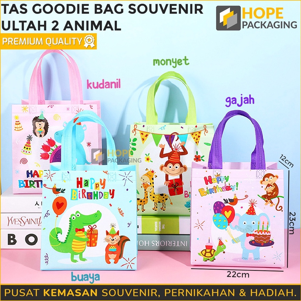 

GOGO ORDER Goodie Bag Motif Animal Tas Hadiah Souvenir Ulang Tahun Goodie Bag Ultah Tas Kado Tas Snack Tas Bingkisan Hampers makanan Tas Jinjing Snack Birthday