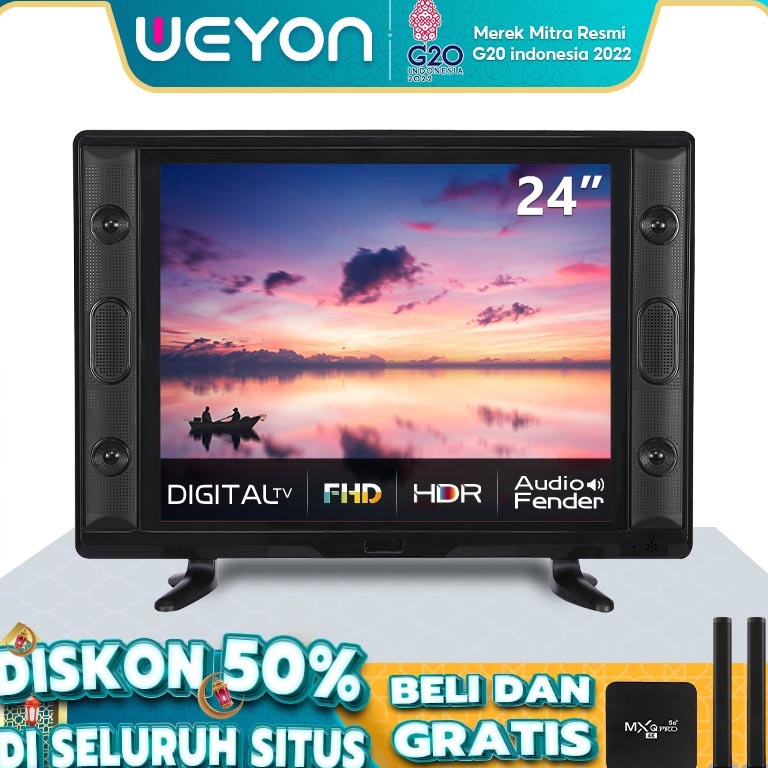 Hot Sell Weyon 24 inch Murah Digital TV  Audio Fender  Youtube  Rasio layarketubuh 95  Gamut warna 1