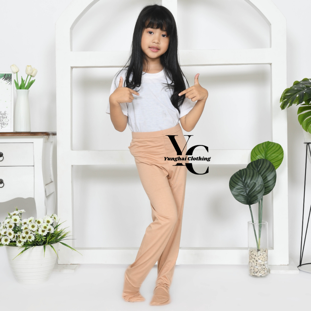 Legging Wudhu Anak Perempuan Premium Tebal Polos Termurah Bahan Spandek Rayon