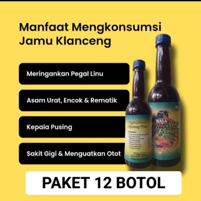 

(HEMAT ONGKIR) 1 KARTON JAMU RAJA MADU KLANCENG PLUS 600ml ASLI MANJUR