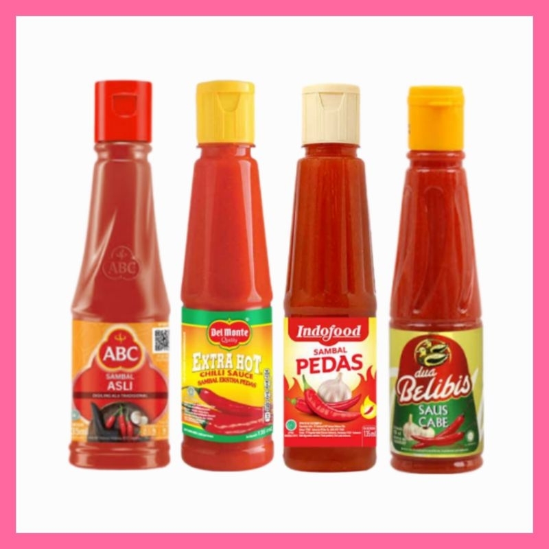 

saus sambal botol extra hot pedas ABC del Monte Indofood belibis 135ml