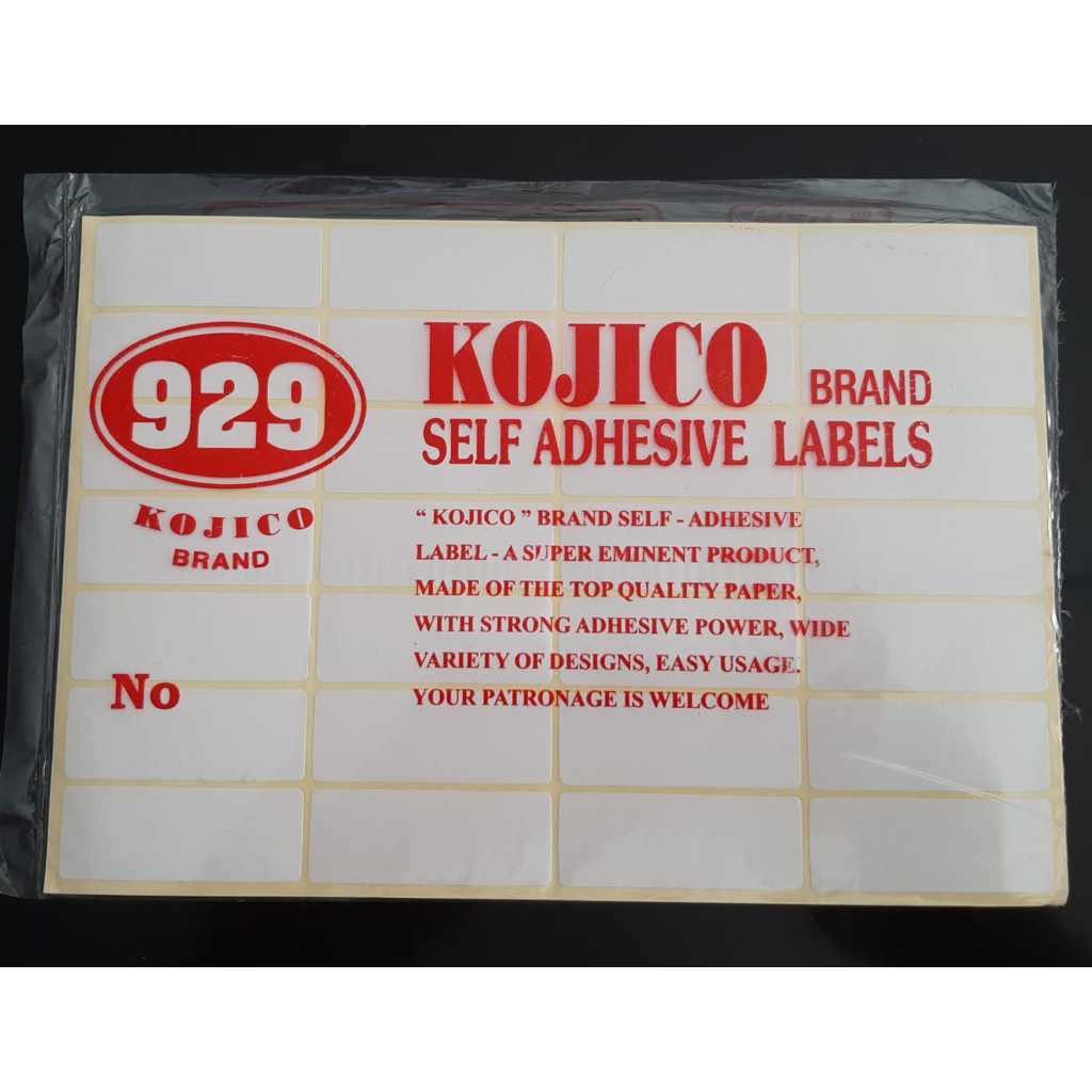 

Label Stiker 929 KOJICO Brand Label Harga Label Nama Label Stiker Polos 107