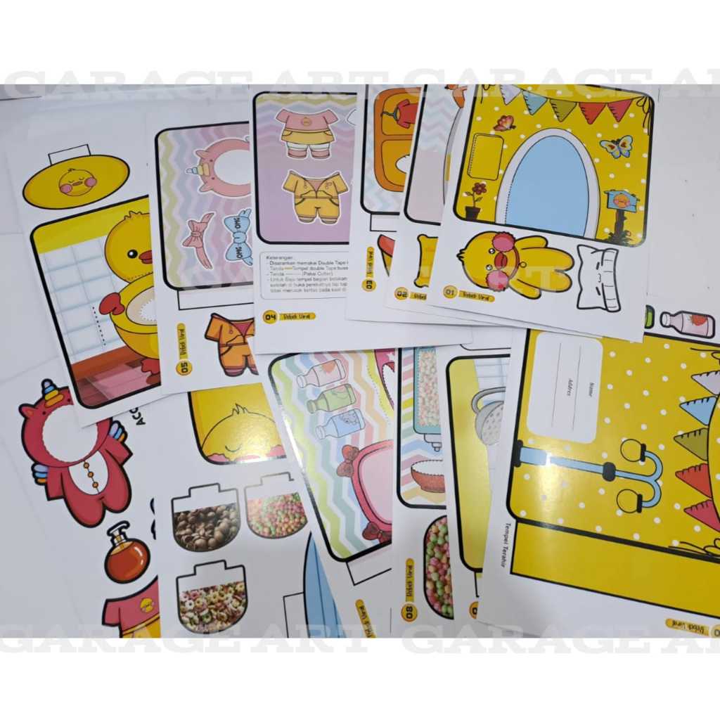 RB22 Bebek Viral Paper Duck House Rumah Bebek Boneka Kertas Mudah Di Susun