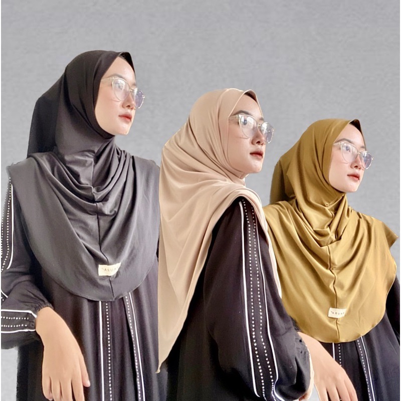 GROSIR Khimar Nayla Tanpa Pet Malay Jersey Premium Non Pet Bergo Hijab Instan Terbaru