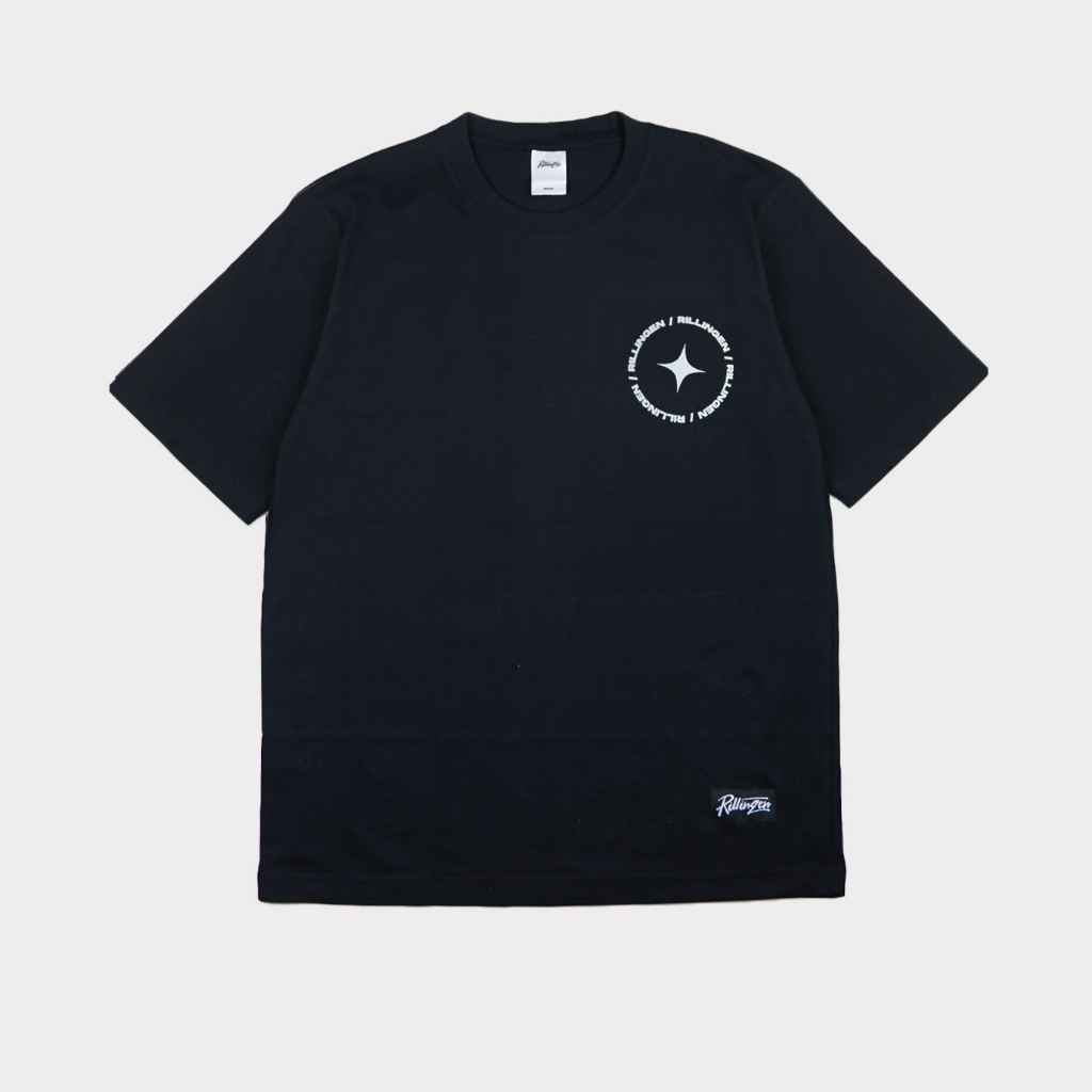 RILLINGEN - kaos distro oversize t shirt MEDIA Black