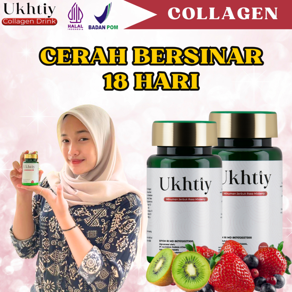 Ukhtiy Collagen Drink Minuman Collagen Pemutih Badan Alami Permanen BPOM