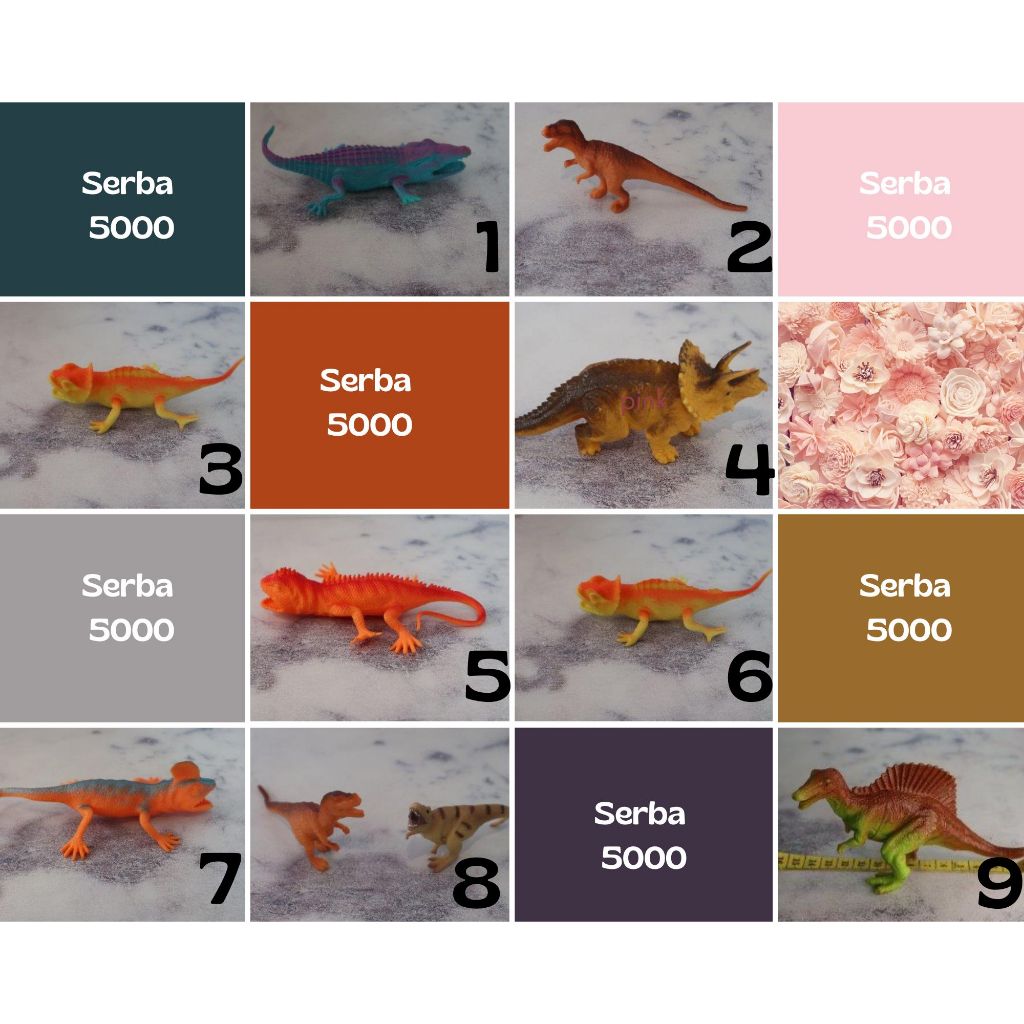 MAINAN ANAK SERBA 5000 FIGURE DINOSAURUS DAN HEWAN MELATA