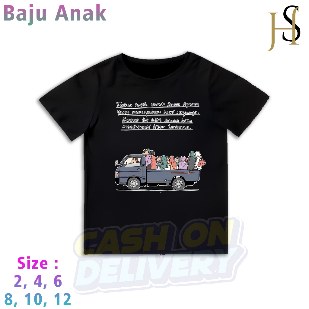 KAOS ANAK - KAOS SABLON PRINT TEMA ISLAMI - TERIMAKASIH KEPADA SEMUA AGAMA - KAOS KATA MOTIVASI - KA