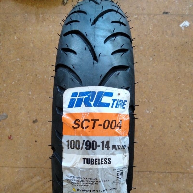 IRC SCT-004 100/90-14 TUBELESS BAN LUAR MOTOR MATIC/SCOOTER BELAKANG LEXY LEXI 125 IRC 100 90 100/90