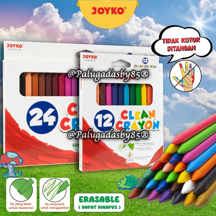 

(1 Set) Clean Crayon JOYKO CLCR-AB-12 CLCR-AC-24 / Krayon Bersih Joyko CLCR AB 12 / Crayon Bersih Joyko CLCR AC 24