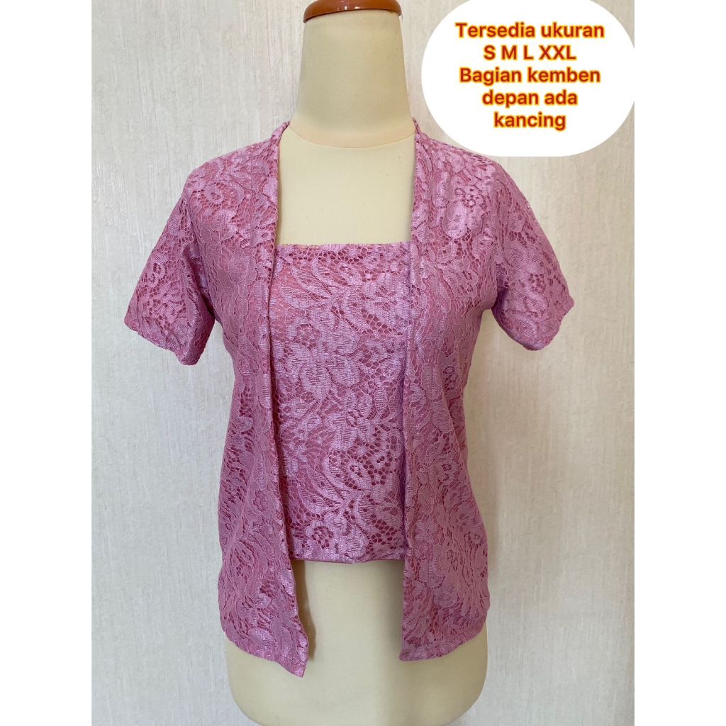 De Baju Kebaya Brokat Lengan Pendek Atasan Kebaya Jadi Blus Kebaya Brukat ModernResmi Kasual Acara