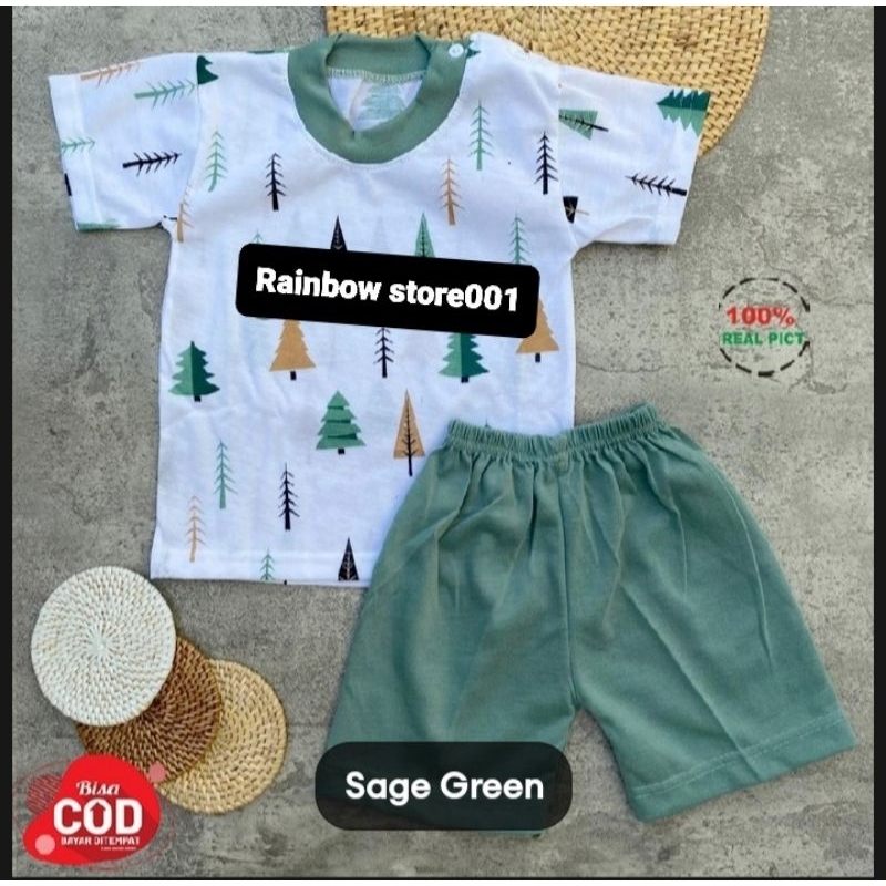 Piyama bayi lengan pendek 3-12bulan