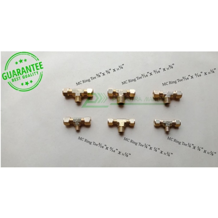 Connector (Ring) Tee 5/16 - Kuningan "Tee Union (Ring)"