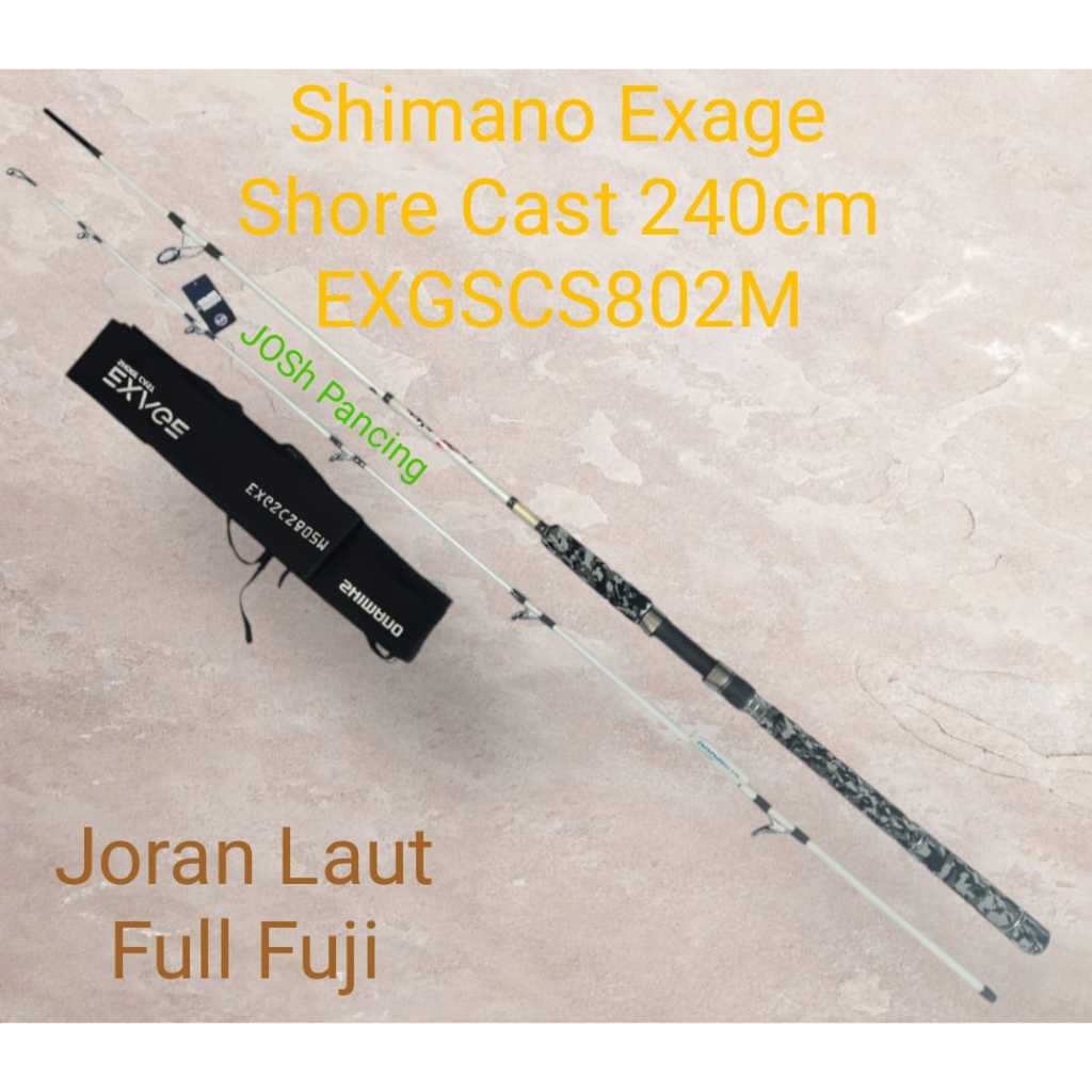 Joran LANGKA Shimano Exage Shore Cast 240 270 300 cm Full Fuji pancing laut fishing rod FREE PIPA