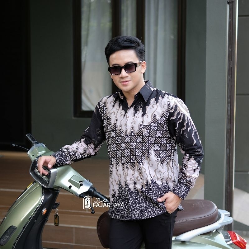 Baju Batik Pria Slimfit Premium Full Furing Premium Bahan Katun Prima Motif Mega Mendung