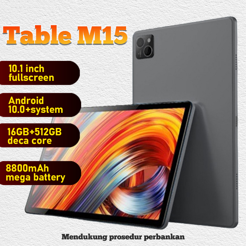 [1 tahun jaminan+COD]Tablet Galaxy M15 16GB+512GB 10.1inch Android 12 game tablet