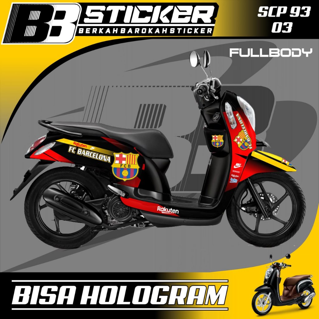 Decal Scoopy BISA HOLOGRAM Full Body Full Blok Dekal Sticker Scoopy FI 2013 2014 2015 2016 Scp 93