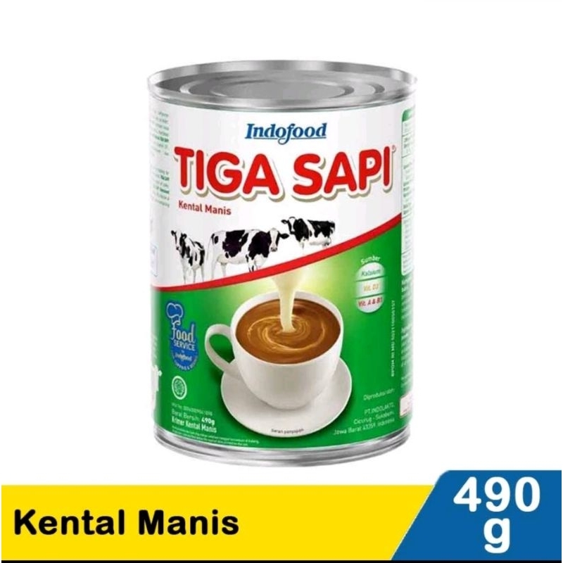 

Tiga Sapi 490g x 2 (dua) pcs Susu Krimer Kental Manis