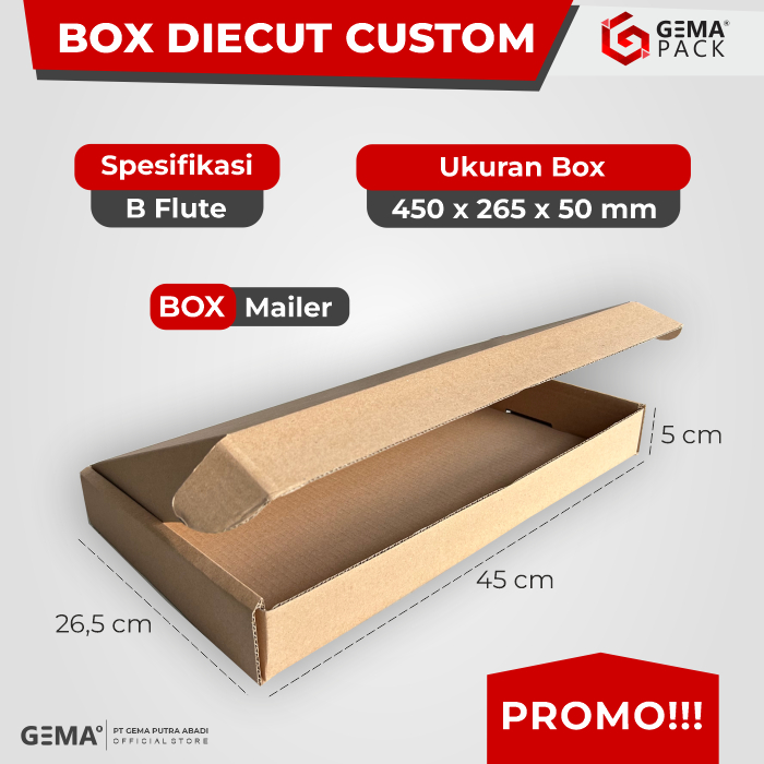 

Box Custom Dus Mailer Hampers Bahan Kardus Ukuran 45 x 26,5 x 5 cm