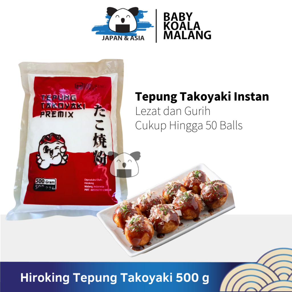 

HIROKING Tepung Takoyaki Premix Instan 500 g Halal..